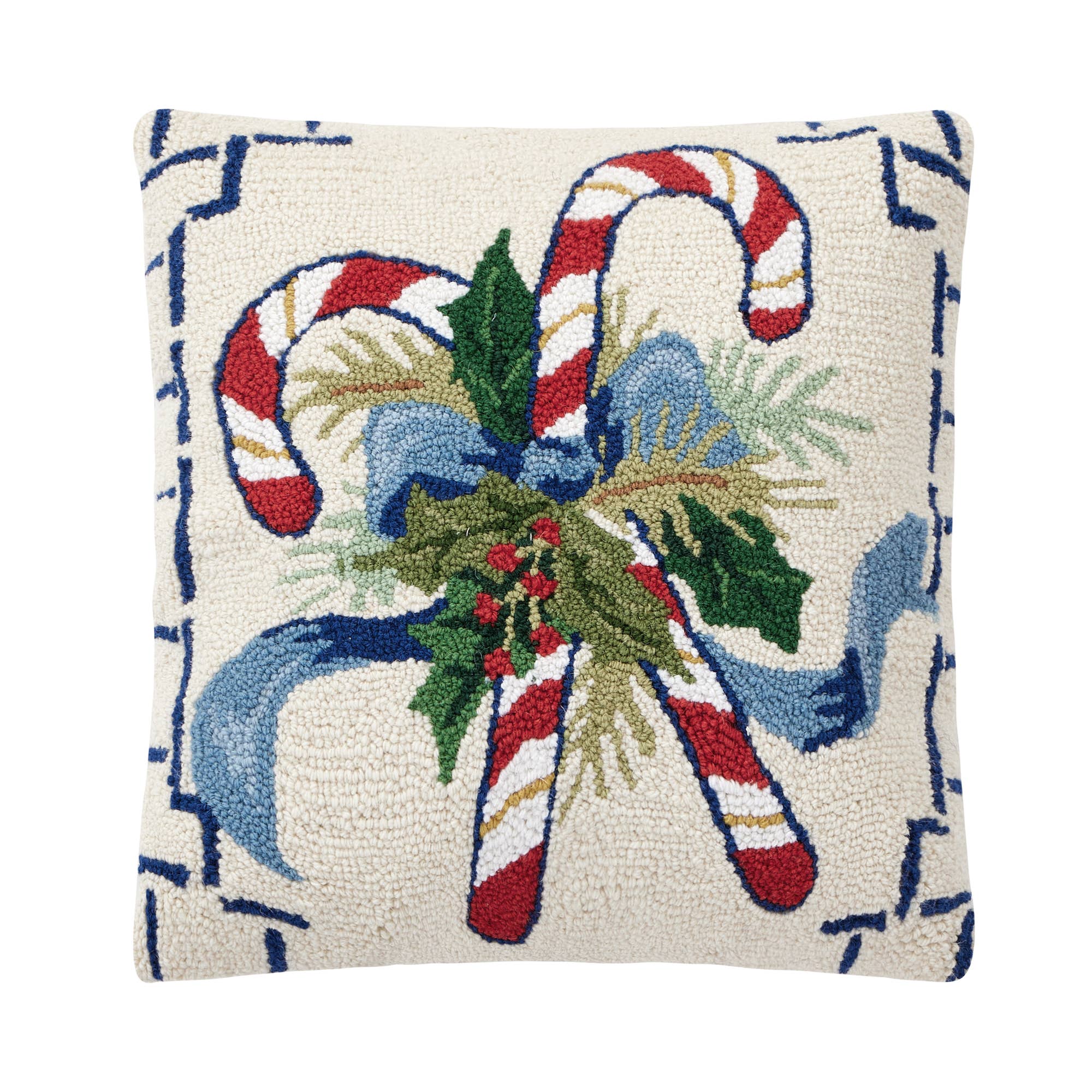 Chinoiserie Candy Cane Hook Pillow