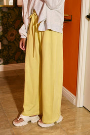 Yellow Drawstring Terry Sweatpants