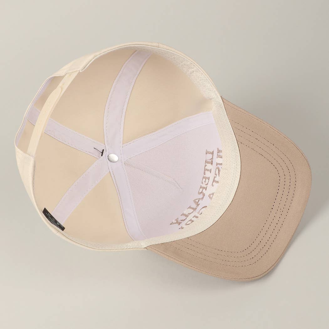 Literally Just A Girl Embroidery Two Tone Trucker Hat: FUCHSIA / ONE SIZE