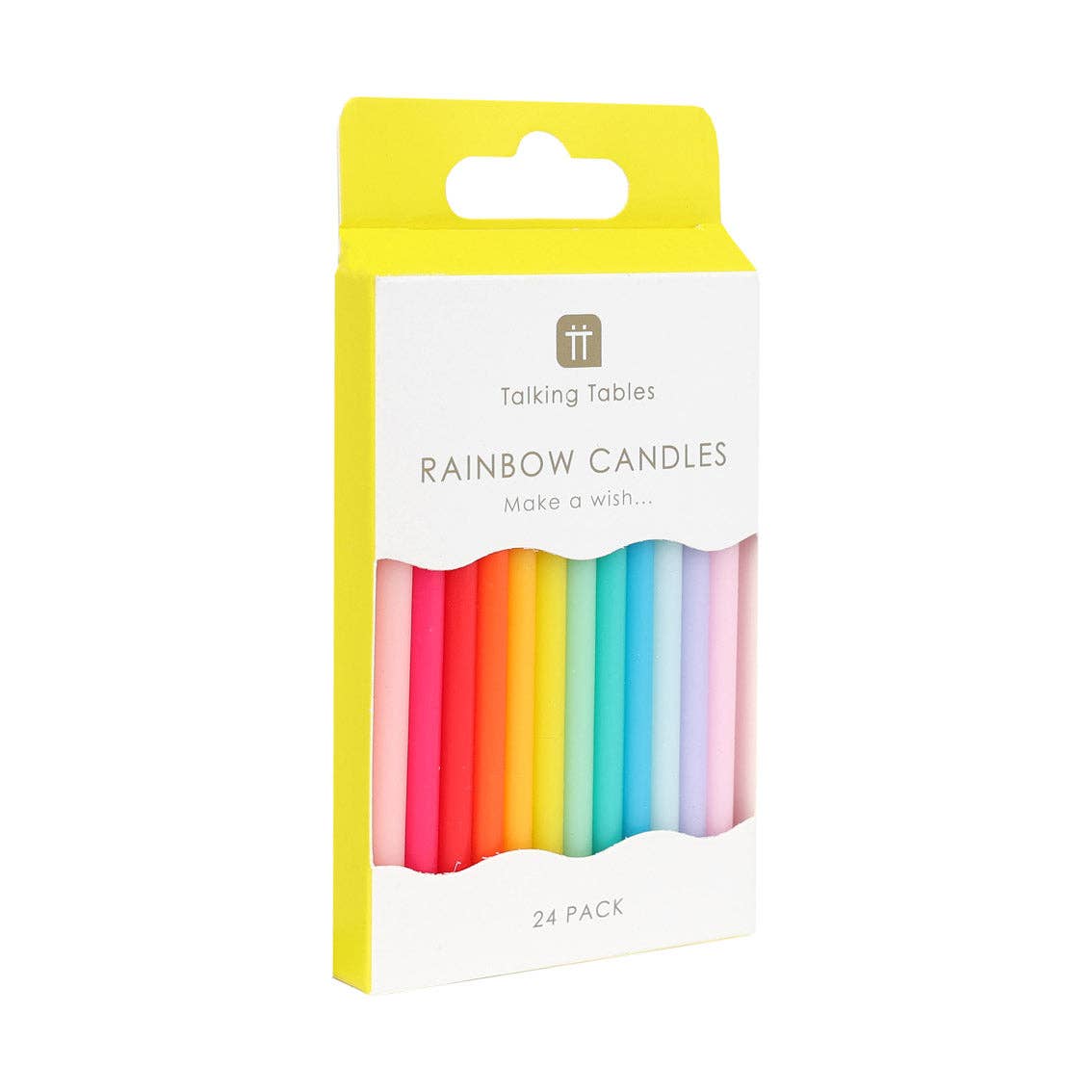 Rainbow Birthday Candles - 24 Pack showing 24 candles