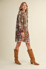 Exclusive Print Blanket Mini Dress