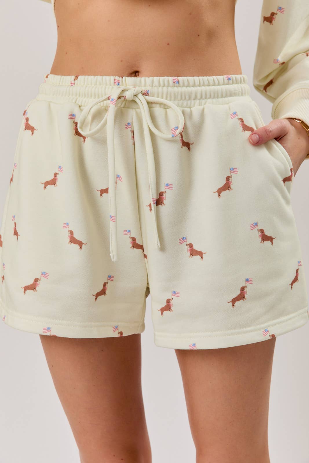 Cream USA Dog Graphic Print Set