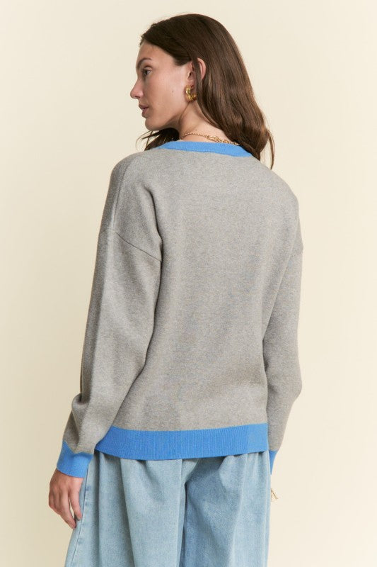 Grey Christmas Dachshund Sweater
