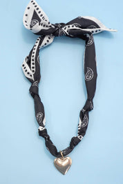 Plain Heart Handcrafted Scarf Interchangeable Charm Necklace