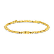 3mm Stretch Bead Bracelets with Textured Larger Bead Accents