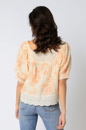 Orange Floral Top