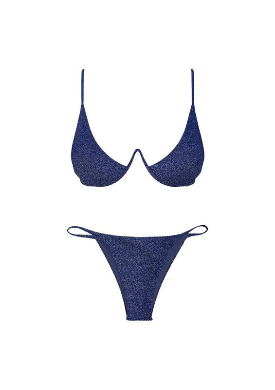 Navy Glitter Bikini Set
