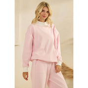 Pink Striped Mockneck