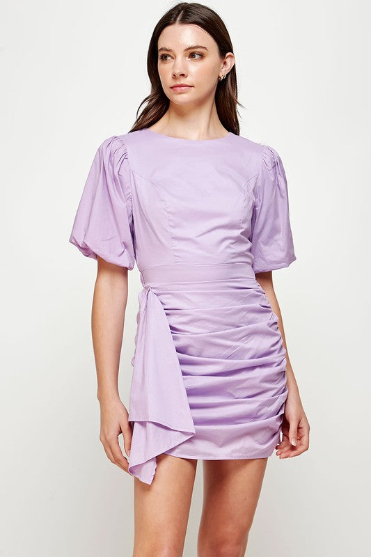 Lilac Puff Sleeve Dress