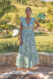 Mawar Ruffle Maxi Dress Gianne Floral