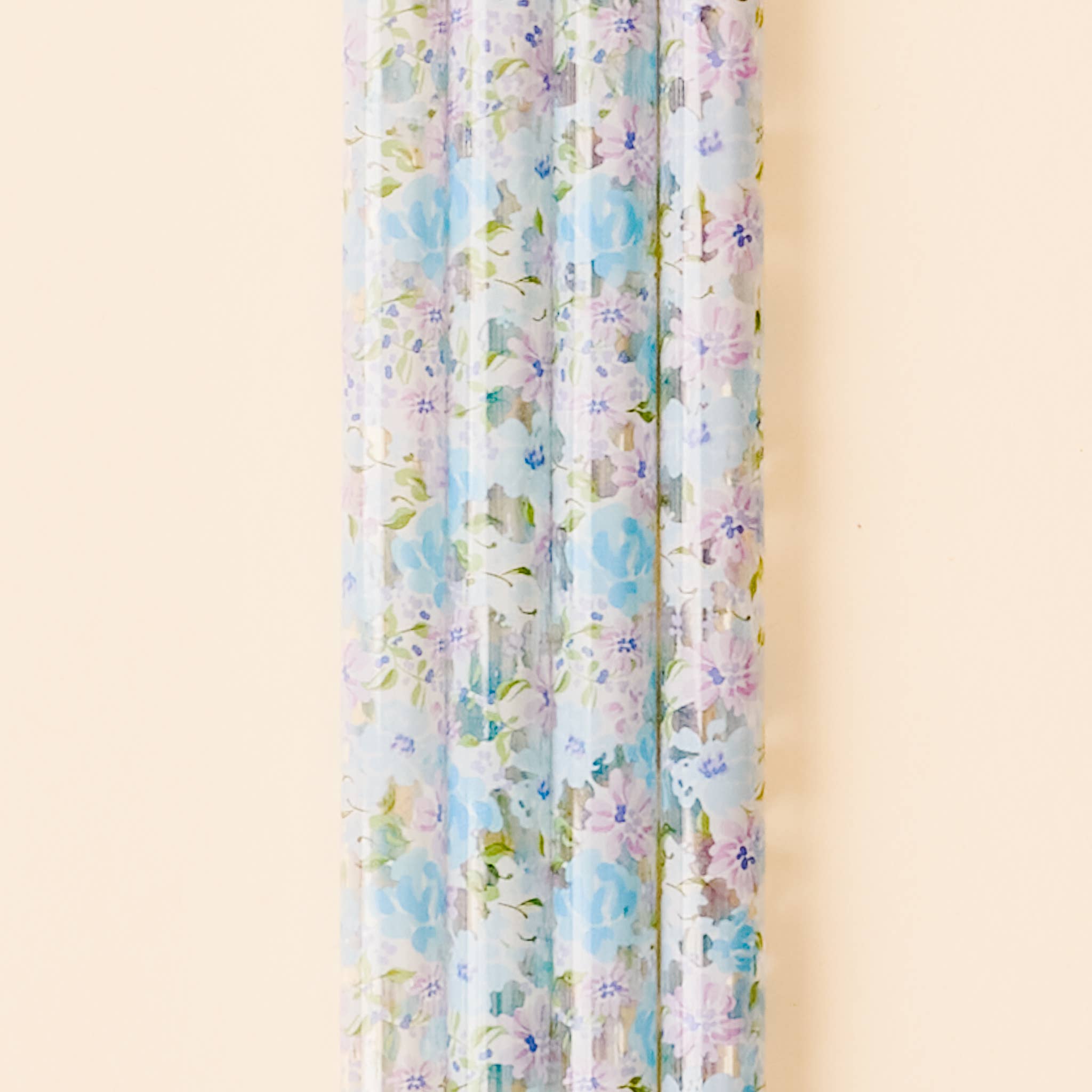 Blue Floral Tumbler Straw Set