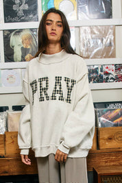 Pray Gingham Appliqué Mockneck