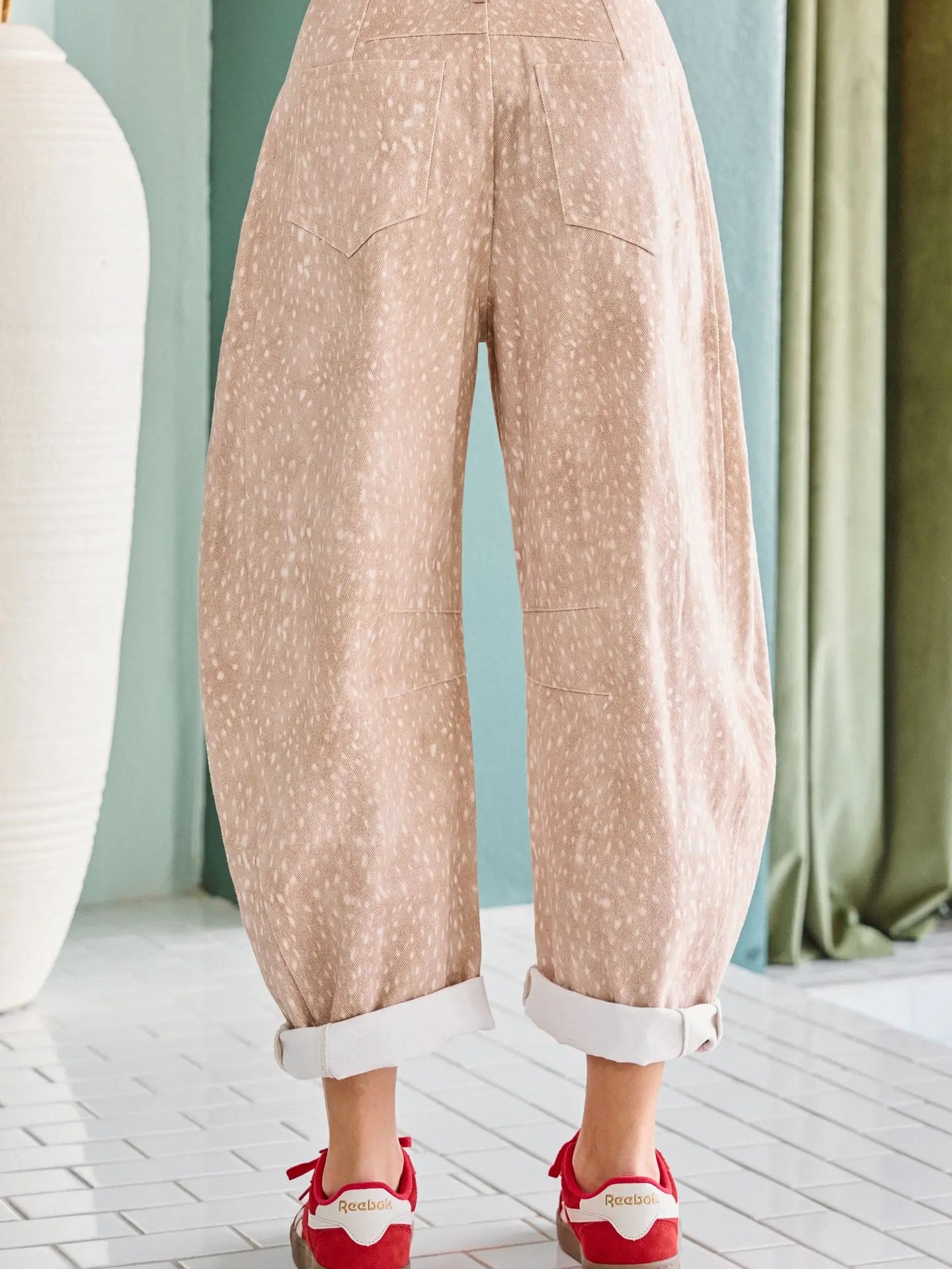 Brown Deer Print Ballon Pants