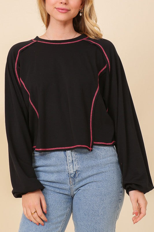 Black Stitched Top - RTS