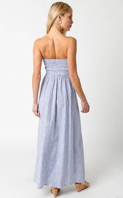 Blue Striped Linen Dress