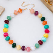 Multicolor Resin Pebble Bead Necklace