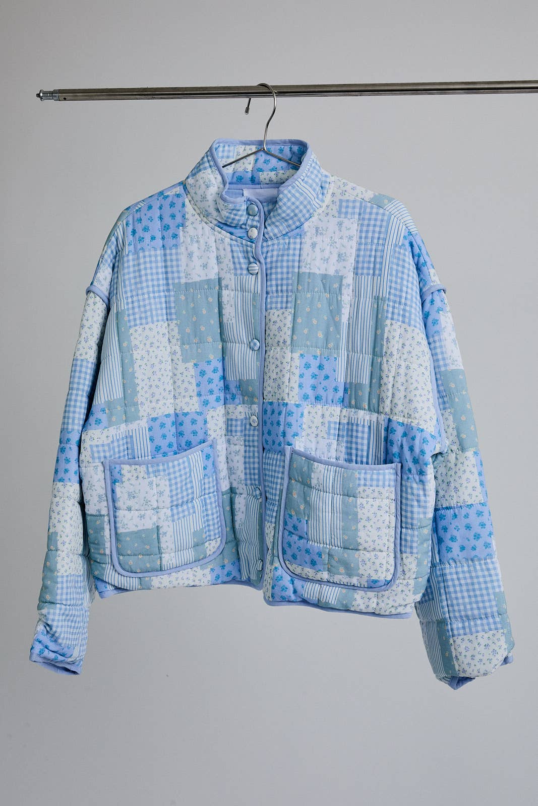 Blue Patchwork Quilted Jacket