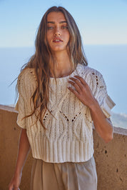 Cream Cali Crochet Top