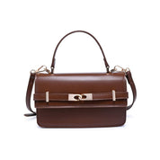 Brown Belted Top Handle Crossbody