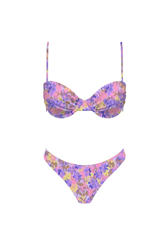 Purple Floral Watercolor Bikini Set