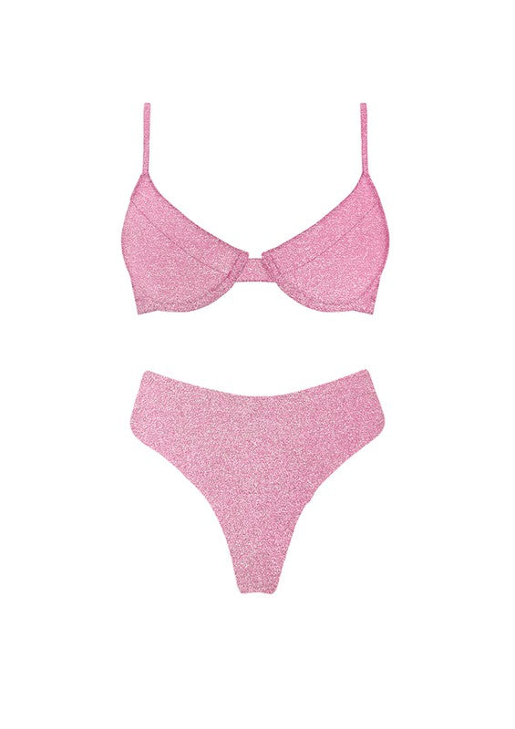 Rose Shimmer Bikini Set