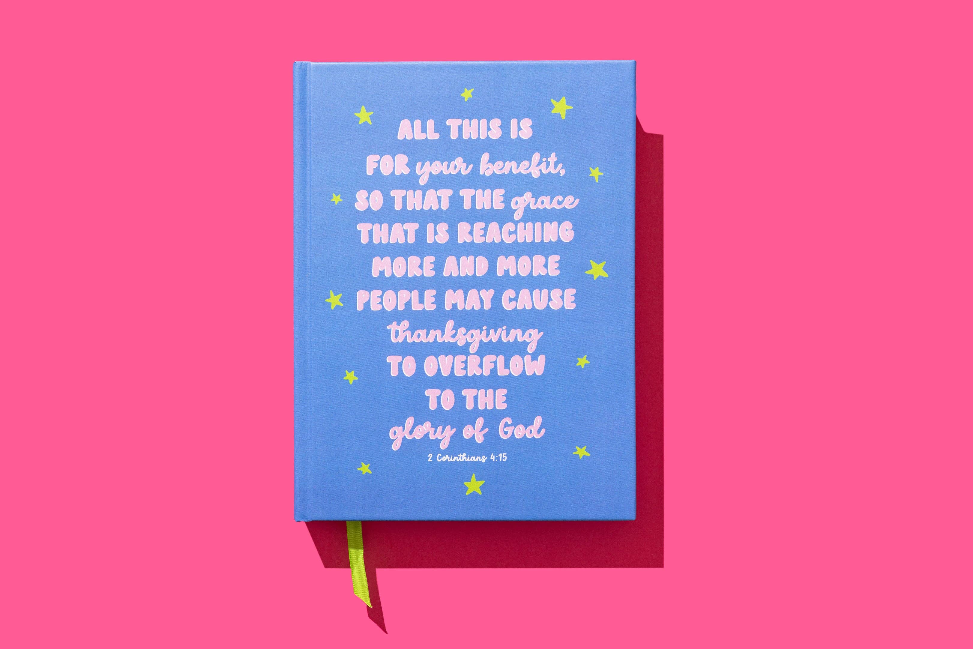 Blue Hardcover Notebook 2 Cor 4:15