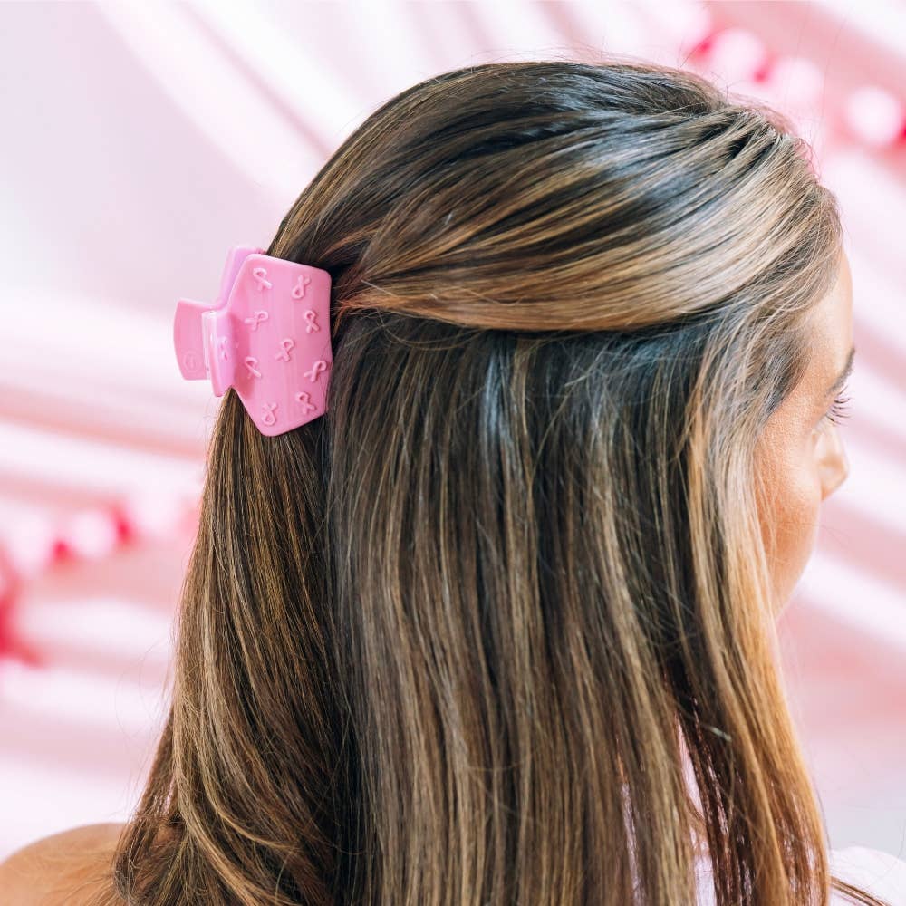 Classic Hair Clip | Petite | Pink Ribbon
