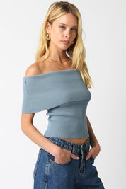 Dusty Blue Veena Top