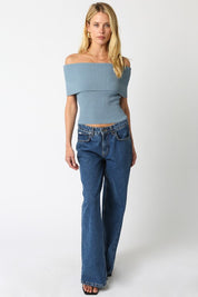 Dusty Blue Veena Top