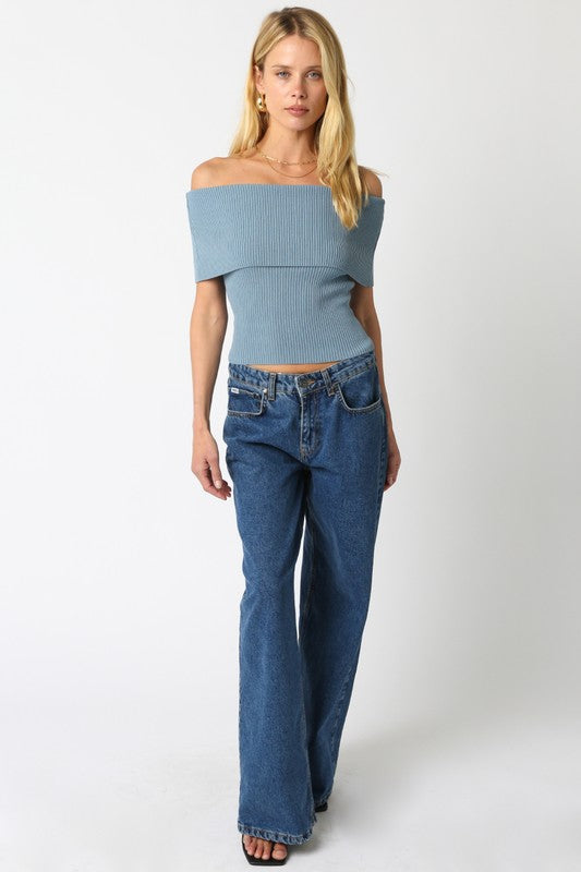 Dusty Blue Veena Top