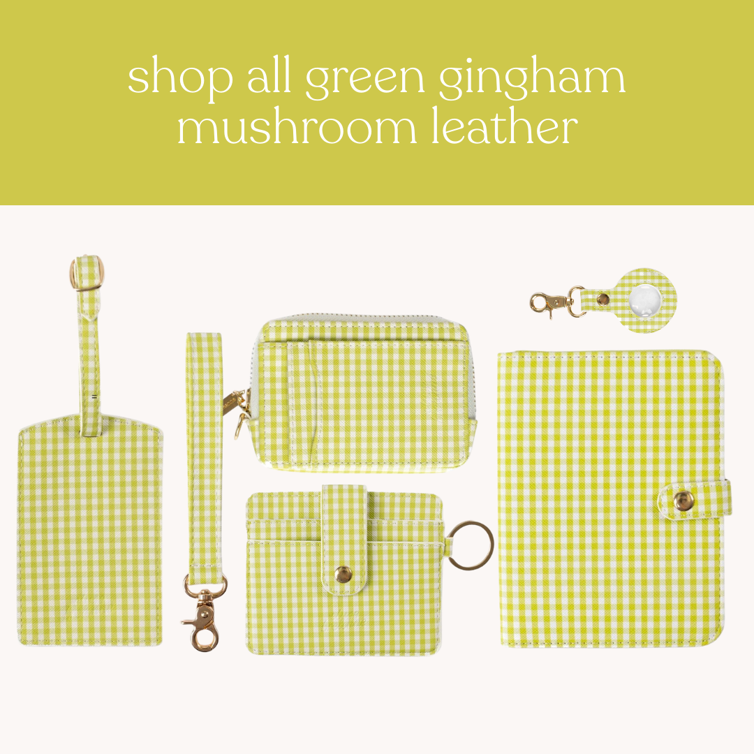 Green Gingham AirTag Keychain