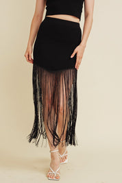Black Fringe Skirt
