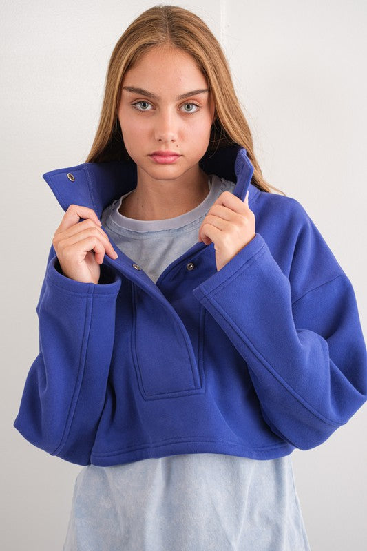 Blue Oversized Crop Sweatshirt - RTS