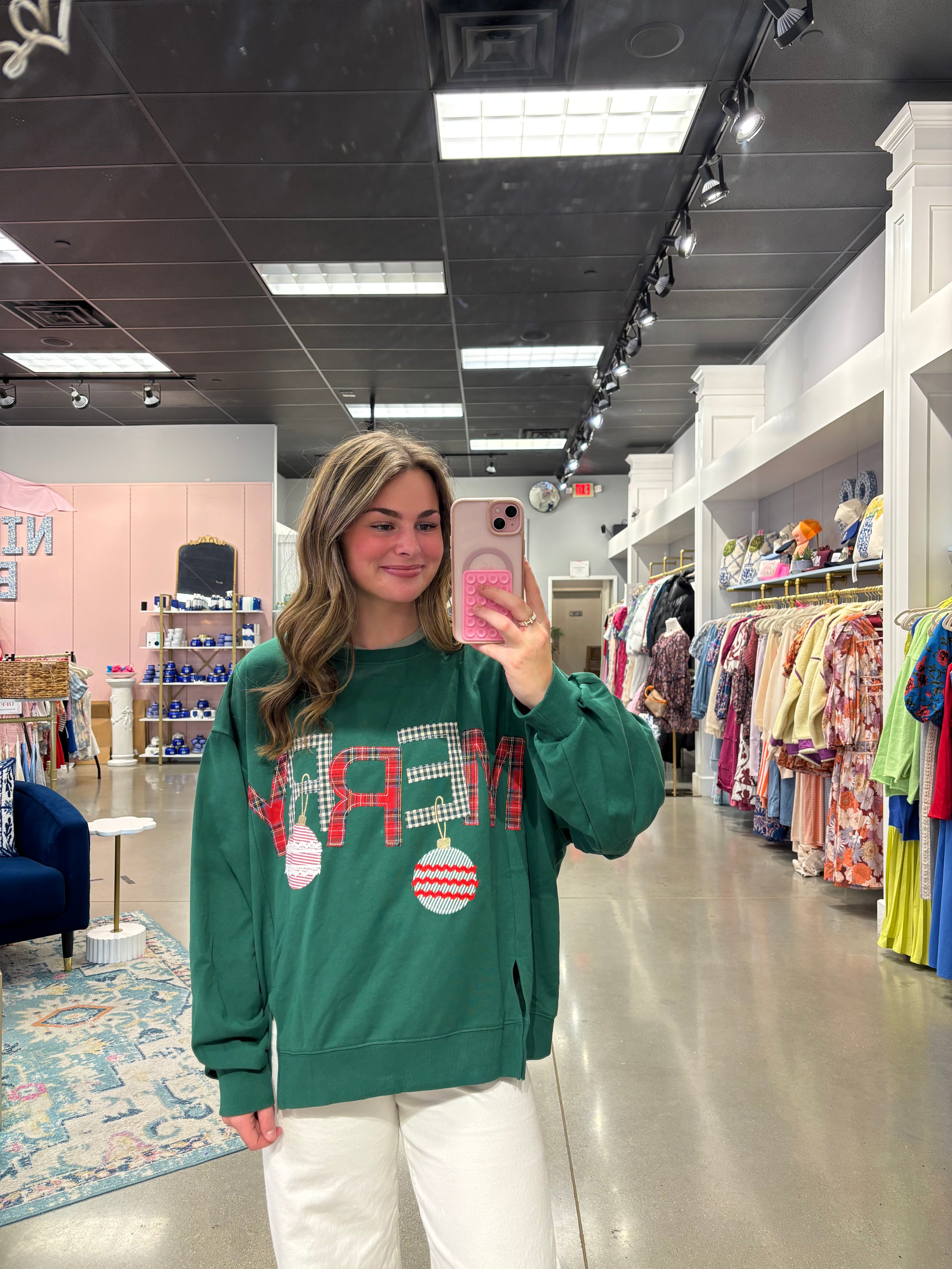 Green Merry Christmas Sweatshirt