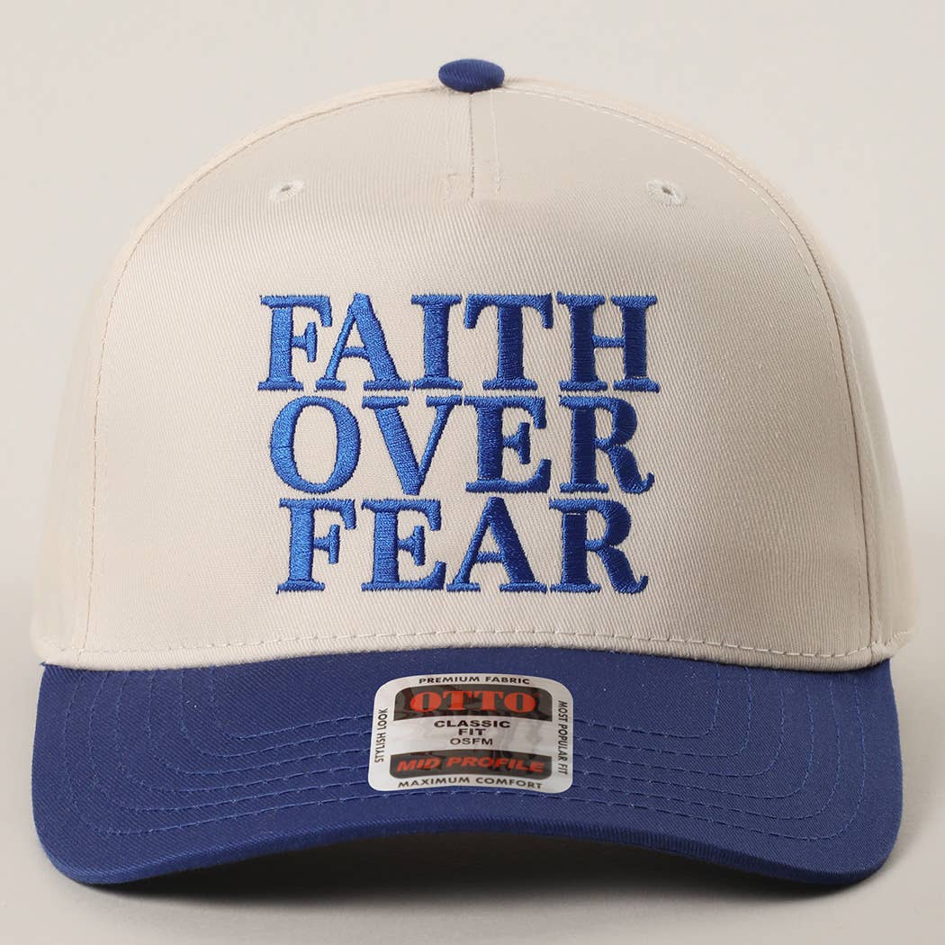 Faith Over Fear Trucker Hat/ Blue