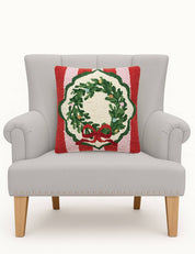 Red Holiday Frames Wreath Hook Pillow