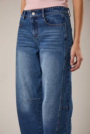 Dark Denim Barrel Jeans