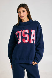 Navy USA Mockneck