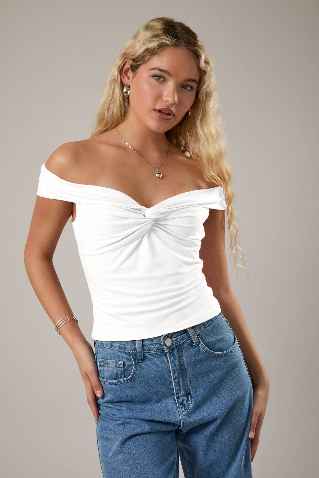White Off the Shoulder Top