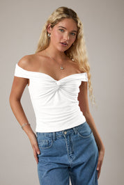 White Off the Shoulder Top
