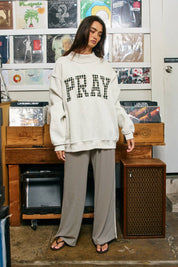 Pray Gingham Appliqué Mockneck
