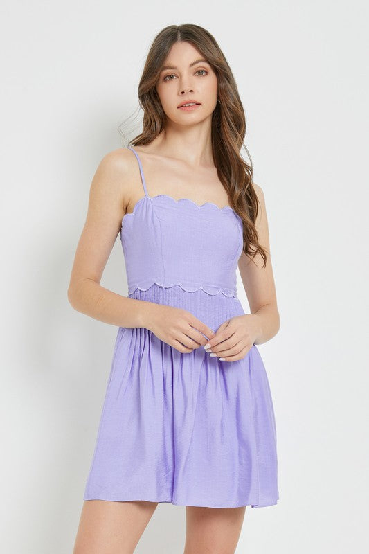 Purple Scallop Edge Dress
