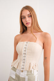 Oatmeal Corset Top