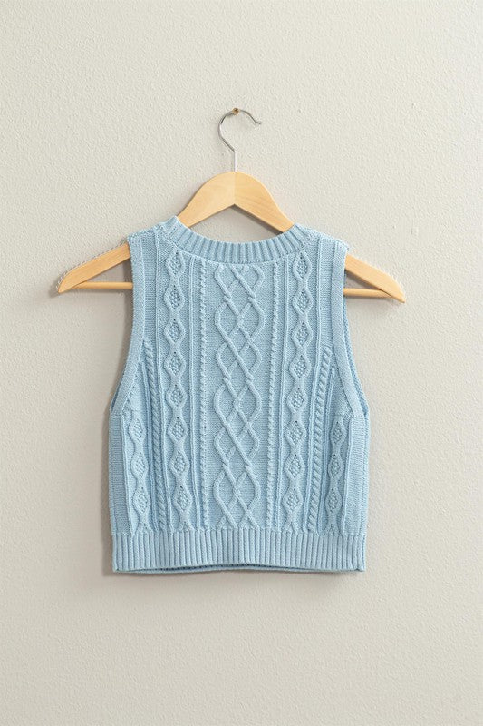 Emmerson Blue Cable Knit Top-RTS