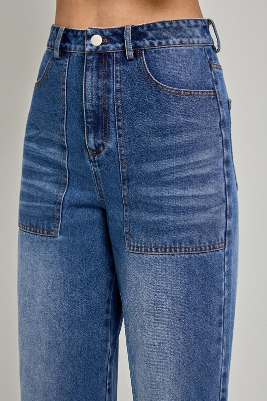 High Waisted Cuff Jeans