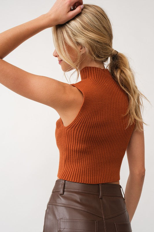 Cinnamon Claire Mock Neck Top