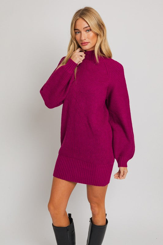 Magenta Sweater Dress