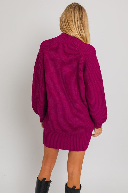 Magenta Sweater Dress