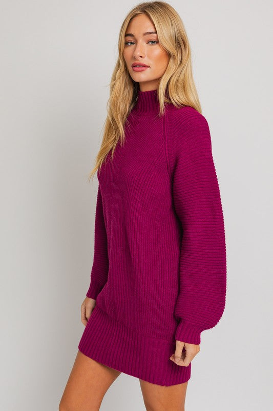 Magenta Sweater Dress