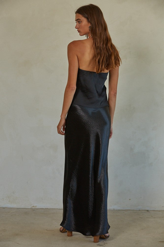 Black Satin Tube Top